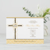 Neutronengelbes Wachsen/Taufen Einladung (Stehend Vorderseite)