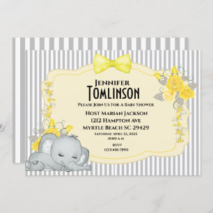 Neutronengraue gelbe Blütendusche Einladung