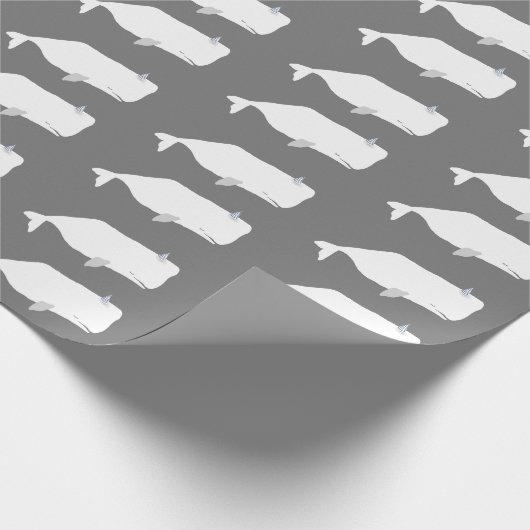 Neutronengraue niedliche Weißwale Geschenkpapier (Ecke)