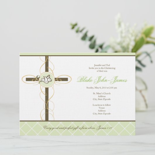 Neutronengrüne Weihnachten/Taufe Einladung (Stehend Vorderseite)