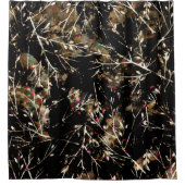 Neutronenlose Rustikale Winterzweige in Schwarz un Duschvorhang (Vorderseite)