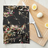 Neutronenlose Rustikale Winterzweige in Schwarz un Geschirrtuch (Viertel Falte)