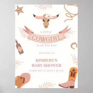Neutronenrosa Babydusche Boho Cowgirl Begrüßung Poster