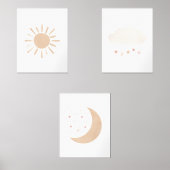 Neutronenrosa Cloud Moon Sun Girl Kinderzimmer Dec Bilderwand Sets (Vorderseite)