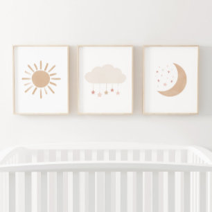 Neutronenrosa Cloud Moon Sun Girl Kinderzimmer Dec Bilderwand Sets
