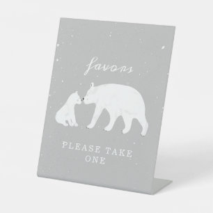 Neutronenschaukeln-Babyduschfavoriten für Polarbär Sockelschild