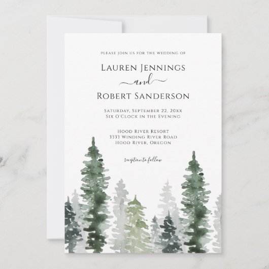 Neutronenschwanz Grüne Rustikale Hochzeit Einladung (Vorderseite)