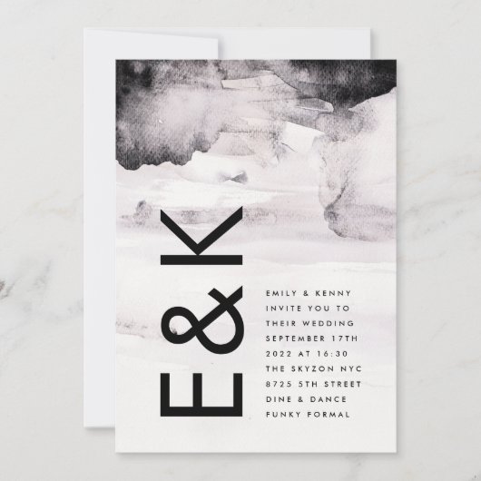 Neutronenschwarze Hochzeit Einladung (Vorderseite)