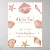 Neutronensee Seashell Pearl Baby Dusche Willkommen Poster (Vorne)