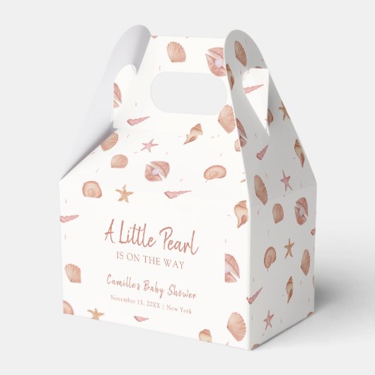 Neutronenseewasser Seashell Pearl Baby Dusche Geschenkschachtel (Rückseite)