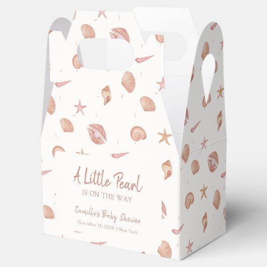 Neutronenseewasser Seashell Pearl Baby Dusche Geschenkschachtel (Geöffnet)