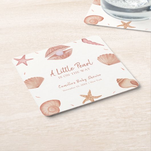 Neutronenseewasser Seashell Pearl Baby Dusche Rechteckiger Pappuntersetzer (angewinkelt)