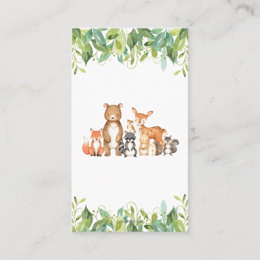 Neutronenwaldtiere Grünpflanzen Windelung Begleitkarte (Rückseite)