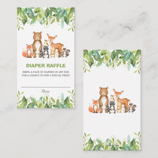 Neutronenwaldtiere Grünpflanzen Windelung Begleitkarte (Vorne/Hinten)