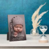 Neutronenweißnamenssignatur Skript Neues Baby-Foto Fotoplatte (Seite)