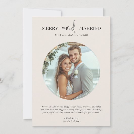 Neuverheiratet und froh Weihnachten Elfenbein (Vorderseite)