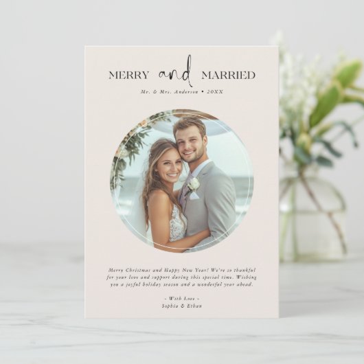 Neuverheiratet und froh Weihnachten Elfenbein (Stehend Vorderseite)