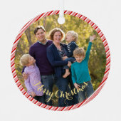 Neuverheiratete First Candy Cane Foto Weihnachten Ornament Aus Metall (Vorderseite)