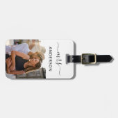 Neuverheiratete Frau mit Script und Foto für Flitt Gepäckanhänger (Vorderseite horizontal)