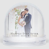 Neuverheiratete glücklich immer nach dem Foto Schneekugeln (Rückseite)