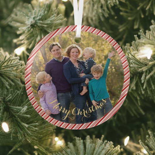 Neuverheiratete Niedliche Candy Cane Foto Weihnach Ornament Aus Glas (InSitu)