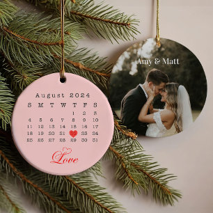 Neuverheiratete Ornament Hochzeitstag Foto