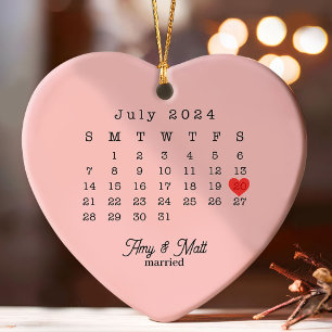 Neuverheiratete Ornament Hochzeitstag Foto