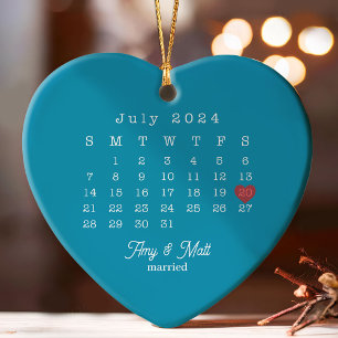 Neuverheiratete Ornament Hochzeitstag Foto