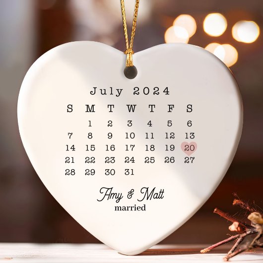 Neuverheiratete Ornament Hochzeitstag Foto