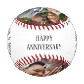 Neuverheiratete Paare Hochzeit glücklichen Jahrest Baseball (Rückseite)