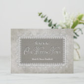 Neuverheiratete Vows - Vintag - Einladung (Stehend Vorderseite)