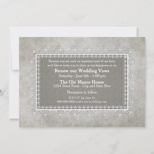Neuverheiratete Vows - Vintag - Einladung (Rückseite)