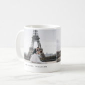 Neuverheirateter & Mrs. Modern Foto Collage Kaffeetasse (Vorderseite Links)