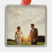 Neuverheiratetes Ornament mit Hochzeitstag (Vorne)