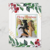 Neuverheiratetes Paar mit Hund Foto Blumenweihnach (Vorne/Hinten)