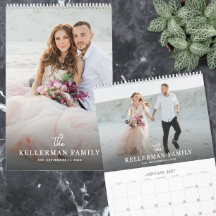 Neuvermählte Moderne Elegante Hochzeitsfotos Kalender