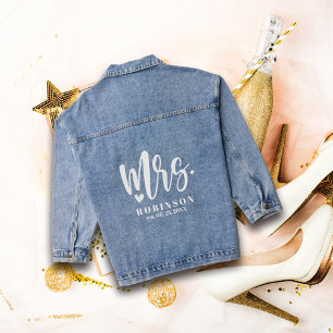 Neuvermählte Mrs. Hochzeitsbraut Denim Jacke