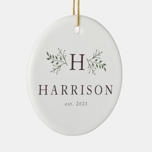 Neuvermählte Rustikale Urlaubssongram Keramik Ornament (Rechts)