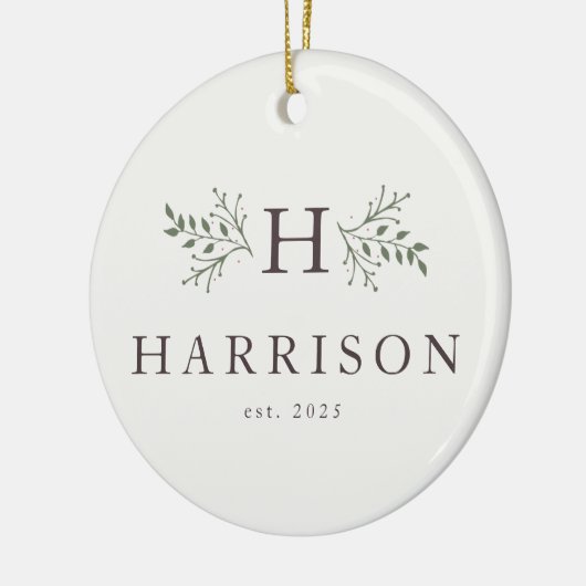 Neuvermählte Rustikale Urlaubssongram Keramik Ornament (Links)