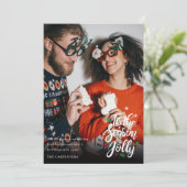 Neuvermähltes Couple Modern Foto Weihnachten (Stehend Vorderseite)