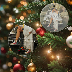 Neuvermähltes erstes Weihnachten Personalisierte Keramik Ornament