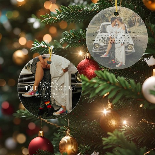 Neuvermähltes erstes Weihnachten | Personalisierte Keramik Ornament