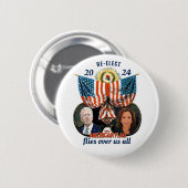 Neuwahl Biden Harris 2024 Button (Vorne & Hinten)