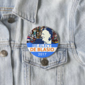 Neuwahl Bill de Blasio 2017 Button (Beispiel)