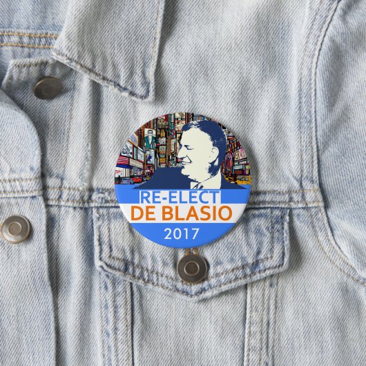 Neuwahl Bill de Blasio 2017 Button (Beispiel)