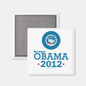Neuwahl Obama 2012 Magnet (Vorderseite/Rückseite)