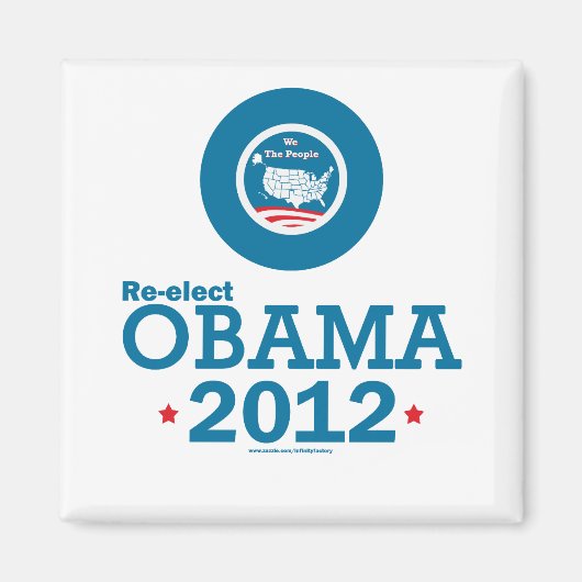 Neuwahl Obama 2012 Magnet (Vorne)