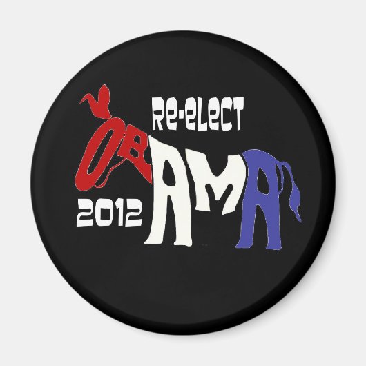 Neuwahl Obama 2012 Magnet (Vorne)