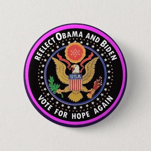 Neuwahl Obama/Biden 2012 Button (Vorderseite)