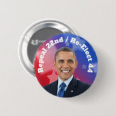 Neuwahl von Präsident Obama Button (Vorne & Hinten)